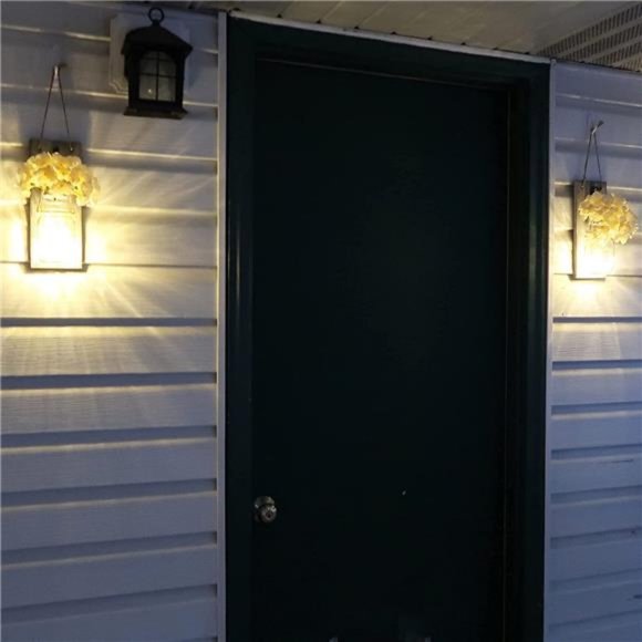 Rustic Wooden Wall Hanging Decor with LED String Lights for Modern Living Room - Picture 4 of 6